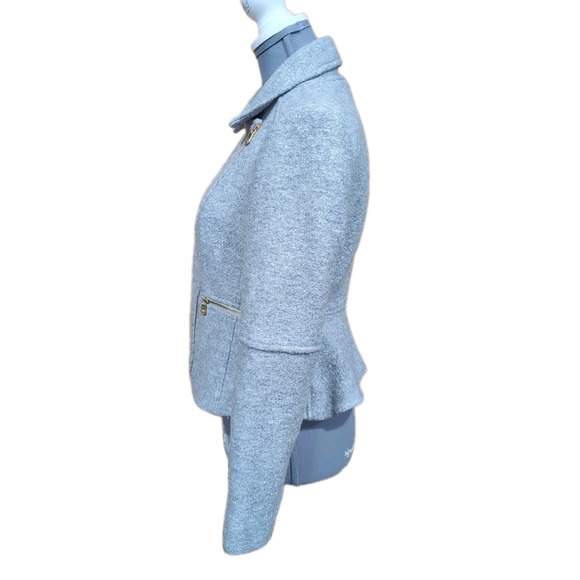 Banana Republic Womens Gray Wool Blend Moto Zip Jacket Size Petite S - Picture 3 of 11